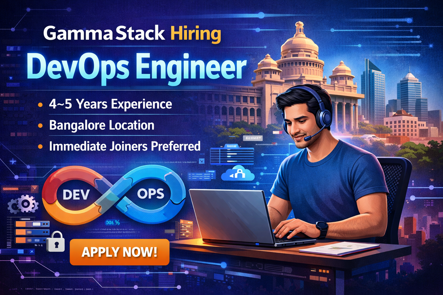GammaStack Hiring DevOps Engineer | 4–5 Years Experience | Bangalore | Immediate Joiners Preferred