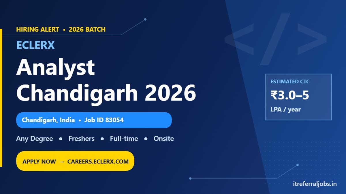 eClerx Analyst Jobs in Chandigarh 2026: Salary, Eligibility & Apply Online