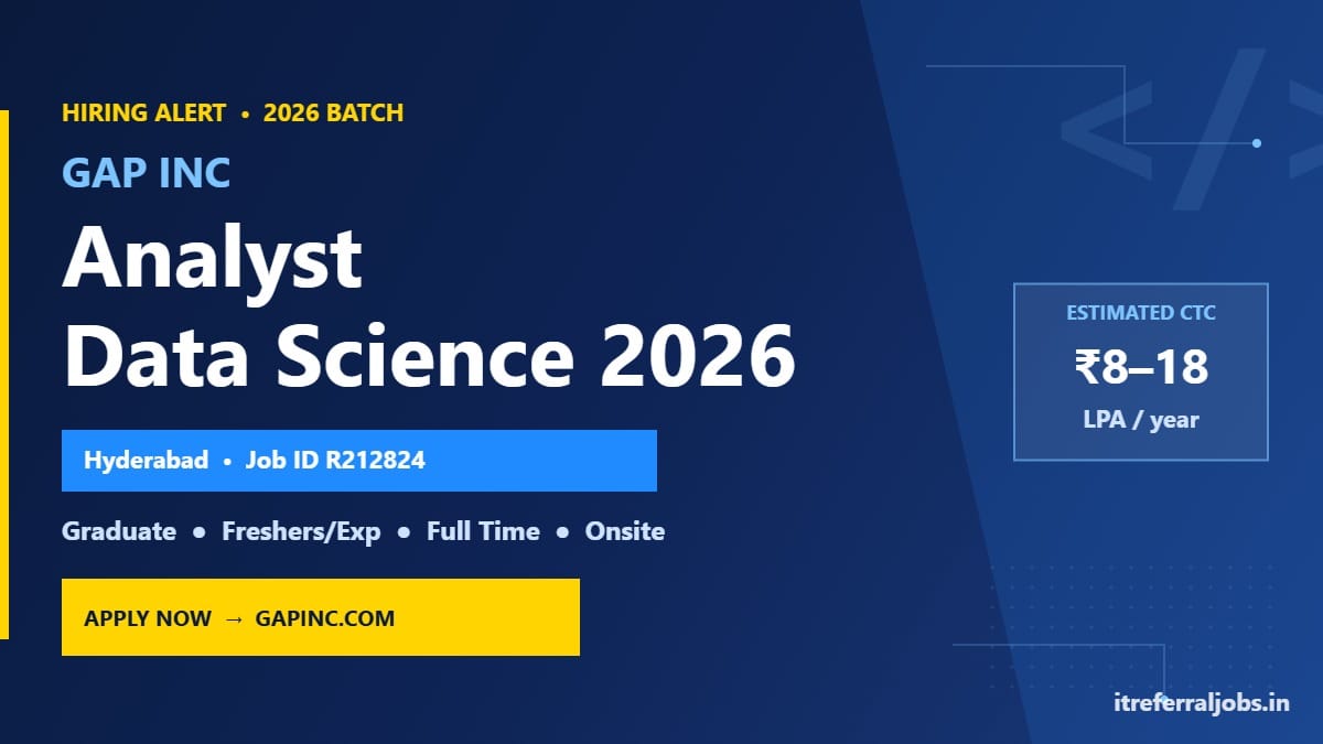 Gap Inc Analyst Data Science Jobs Hyderabad 2026: Apply Now