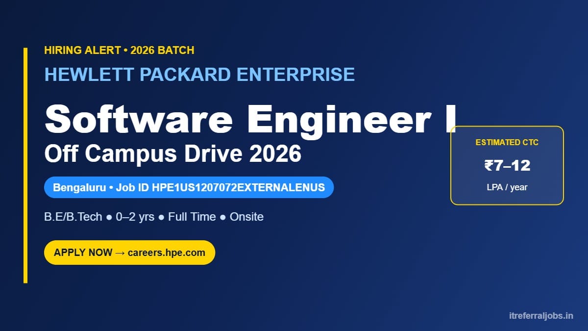 HPE Off Campus Drive 2026 — Software Engineer I, Bengaluru
