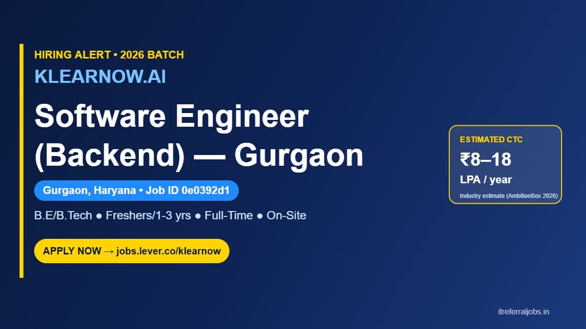 KlearNow.AI Hiring Software Engineer 2026 — Gurgaon, India