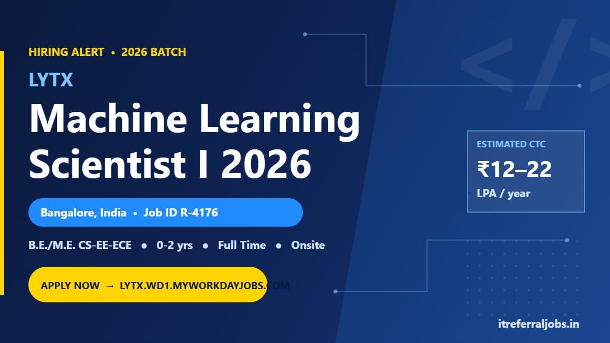 Lytx Hiring Machine Learning Scientist I in Bangalore 2026