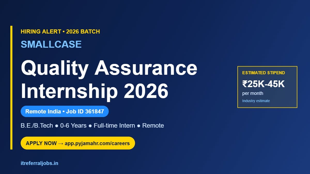 smallcase QA Internship 2026: Apply for Remote QA Intern Role