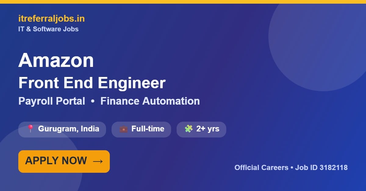 Amazon Front End Engineer Jobs 2026 in Gurugram | Payroll Portal (Apply Now)