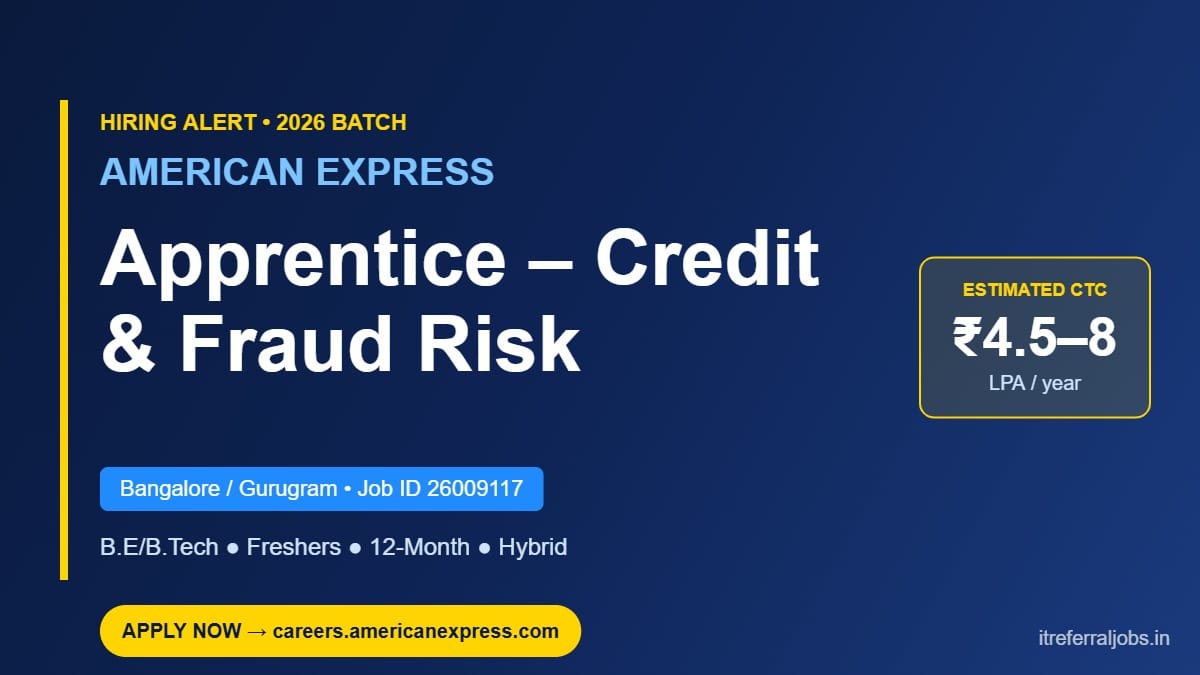 American Express Apprentice Jobs 2026 – Bangalore & Gurugram