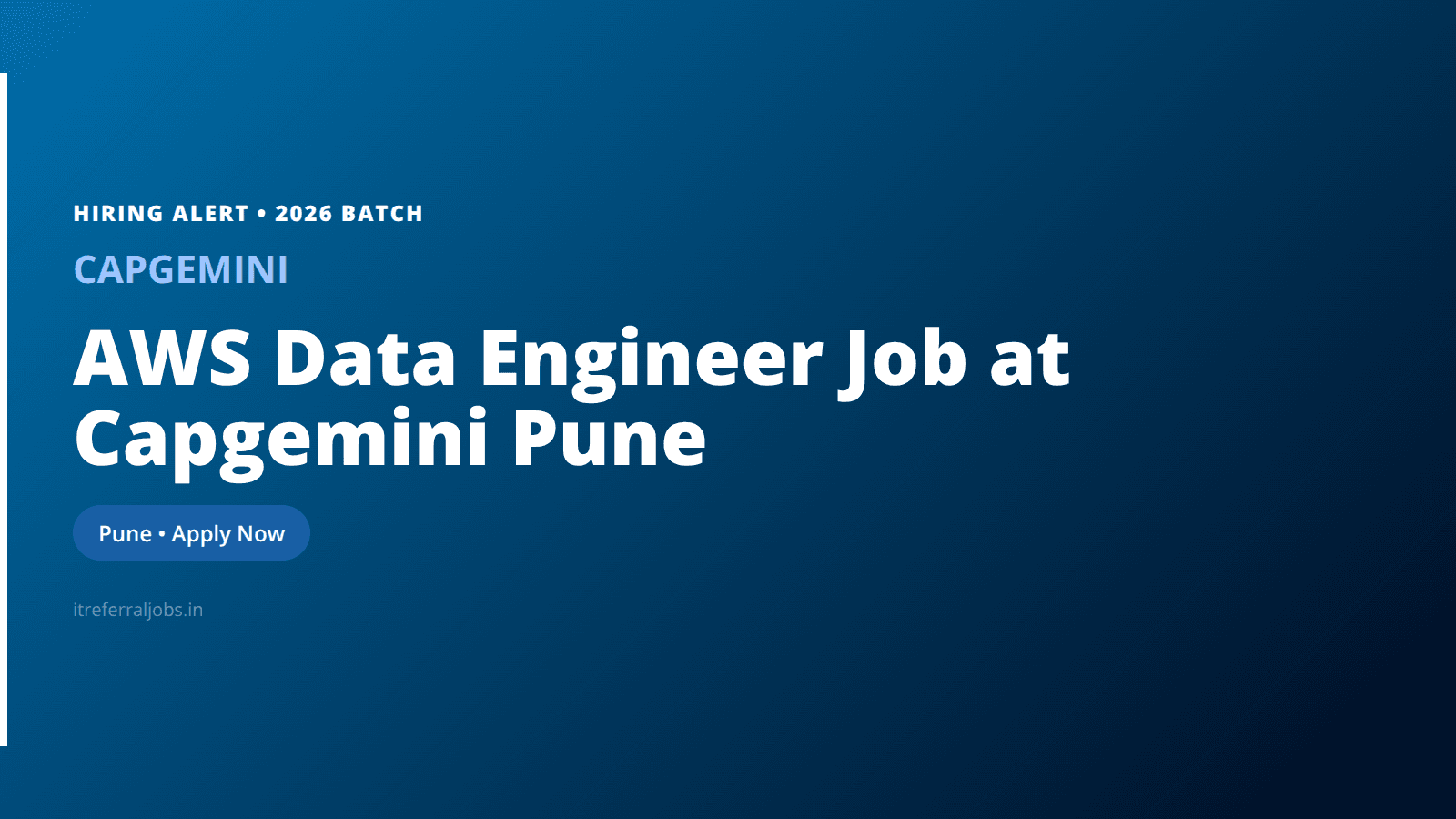 AWS Data Engineer Job at Capgemini Pune