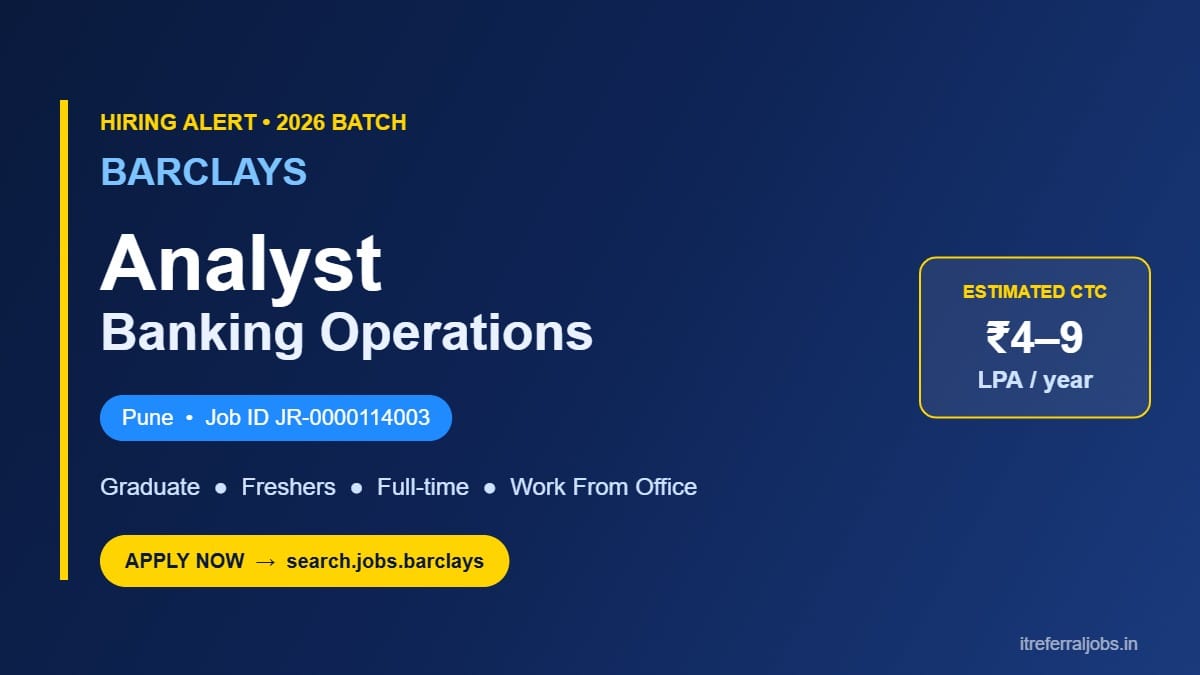 Barclays Analyst Jobs in Pune 2026 | Salary & Apply Guide