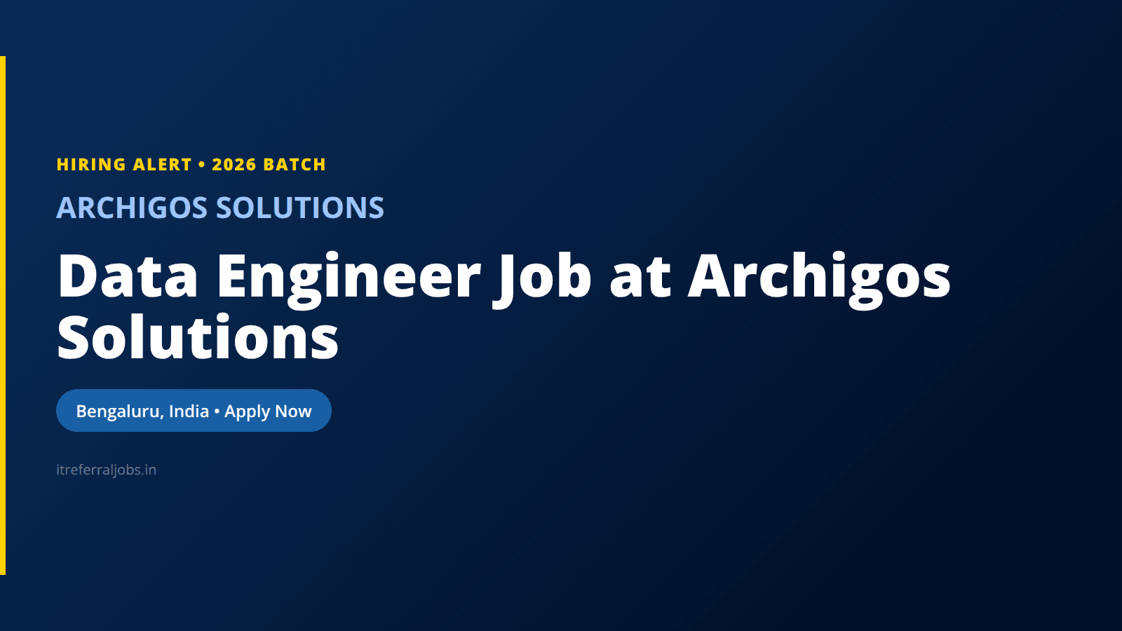 Data Engineer Job at Archigos Solutions
