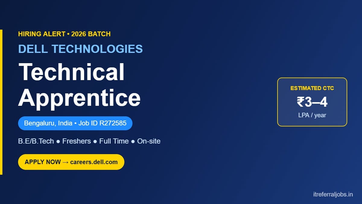 Dell Technical Apprentice 2026: Off Campus Jobs in Bengaluru