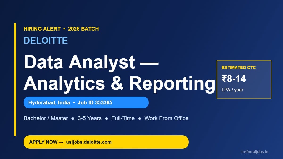 Deloitte Data Analyst Jobs Hyderabad 2026 | Apply Online