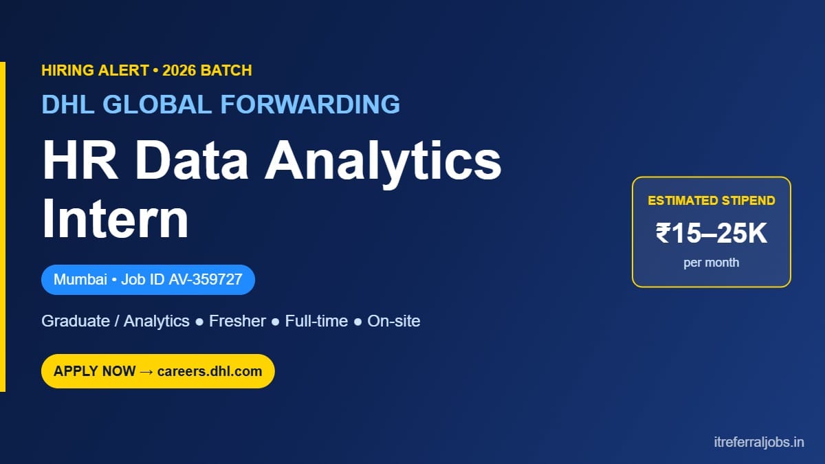 DHL HR Intern Recruitment 2026: Data Analytics Job Mumbai