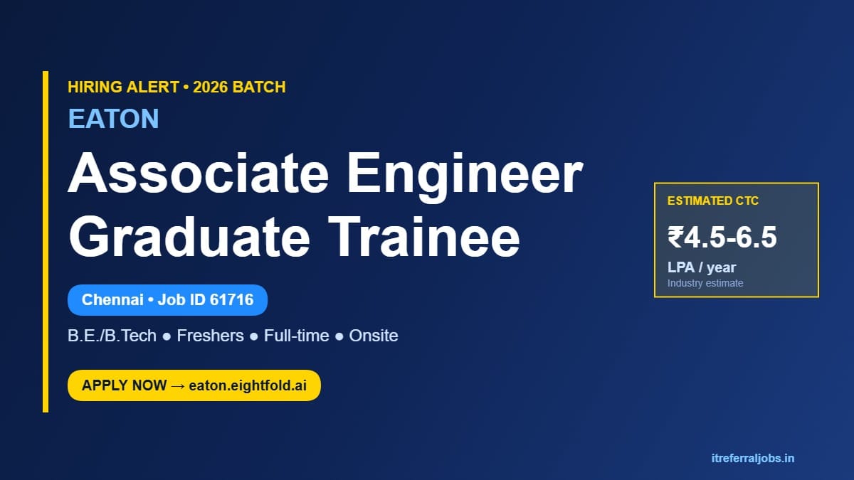 Eaton Associate Engineer Jobs Chennai 2026: Apply Online