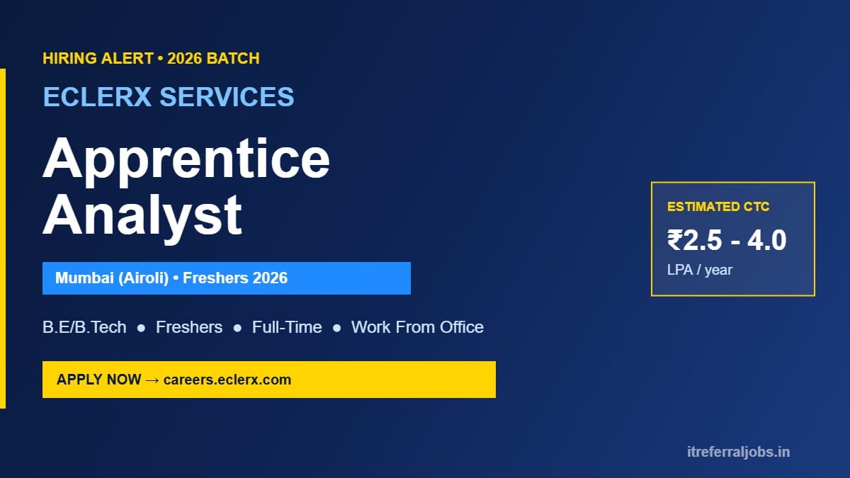 eClerx Apprentice Analyst Mumbai 2026: Freshers Jobs in Airoli