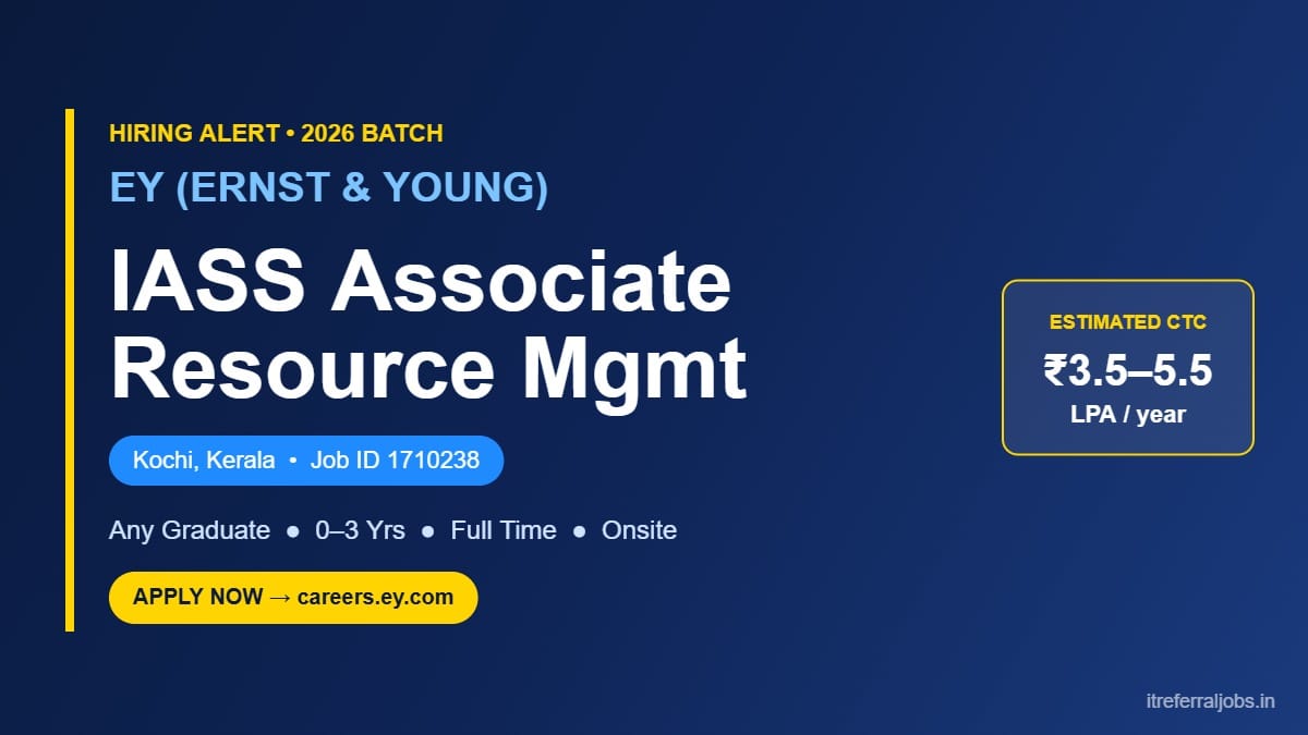 EY IASS Associate Jobs Kochi 2026 – Graduate Hiring at EY