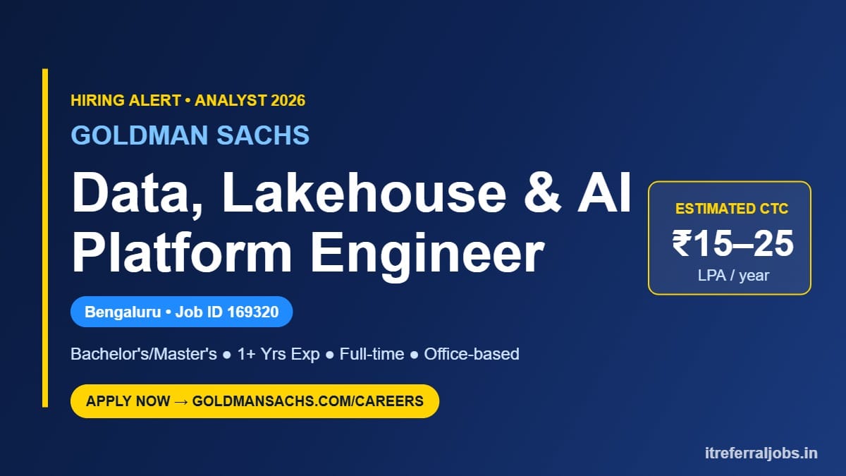 Goldman Sachs Data Engineer Jobs Bengaluru 2026 | Apply Now