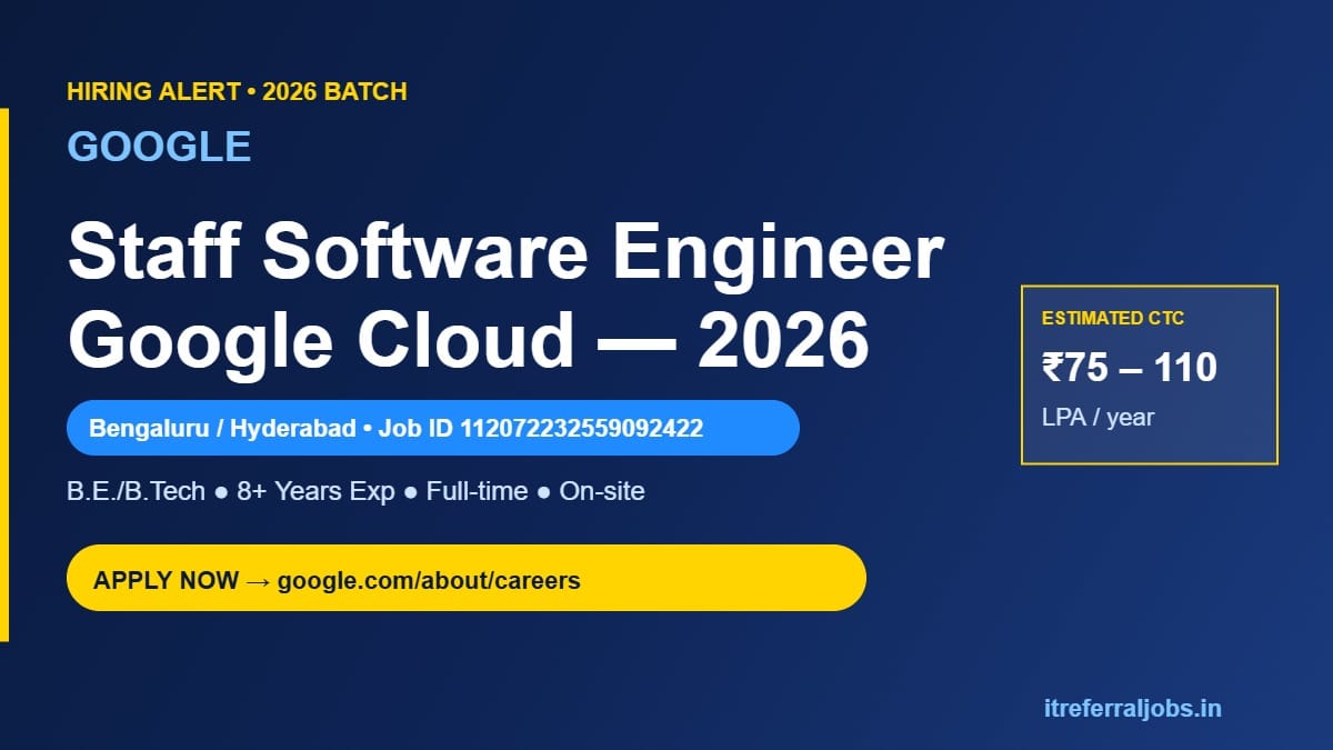 Google Cloud Staff Software Engineer Jobs in Bengaluru 2026