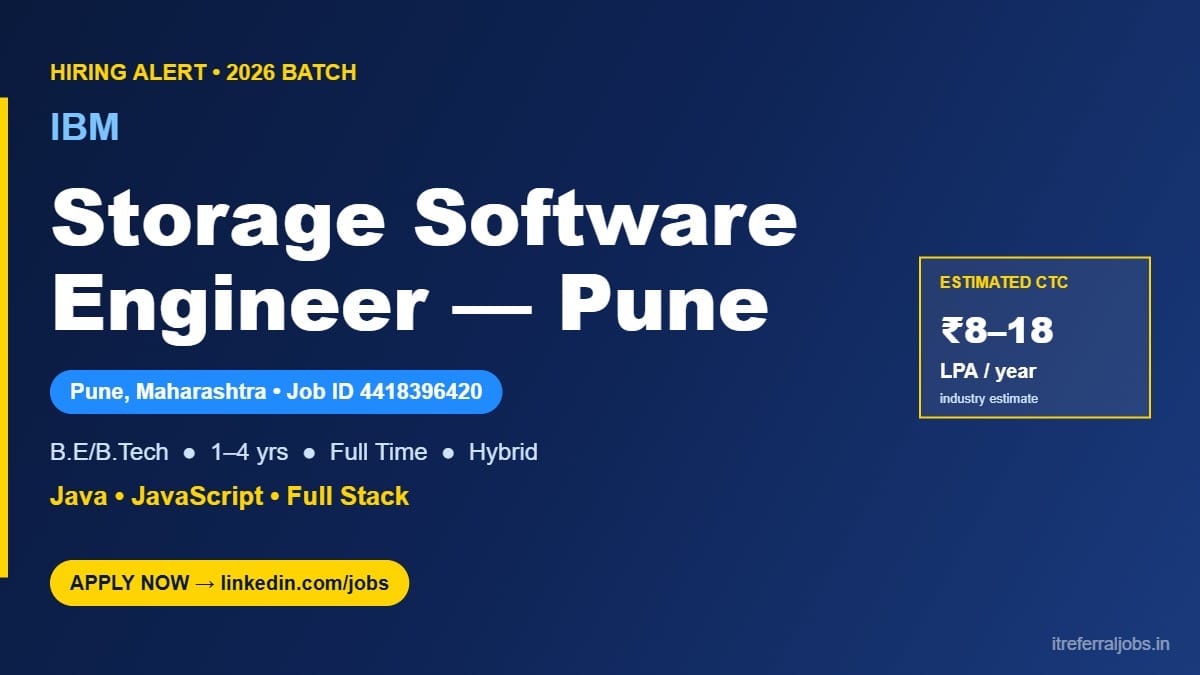 IBM Storage Software Engineer Job in Pune 2026 — Apply Now