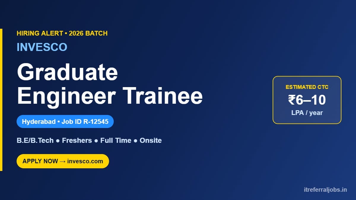Invesco Off Campus Drive 2026: Graduate Engineer Trainee Jobs