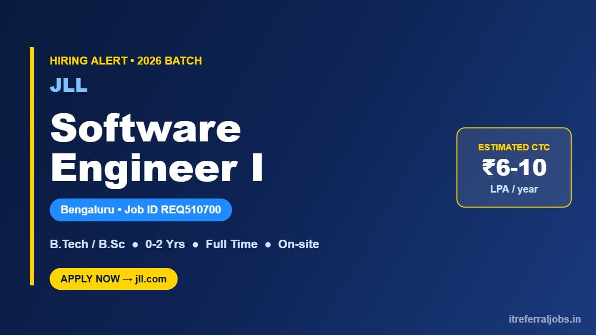 JLL Software Engineer I Jobs in Bengaluru 2026 | Apply Now