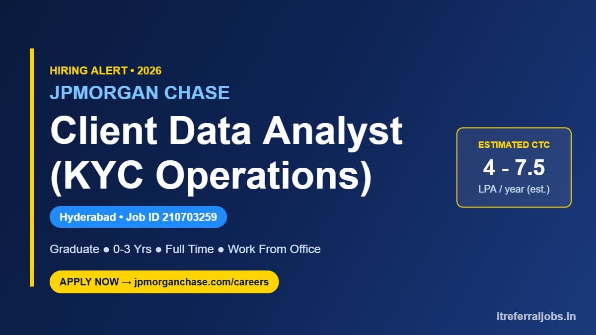 JPMorgan Chase Client Data Analyst Jobs in Hyderabad 2026