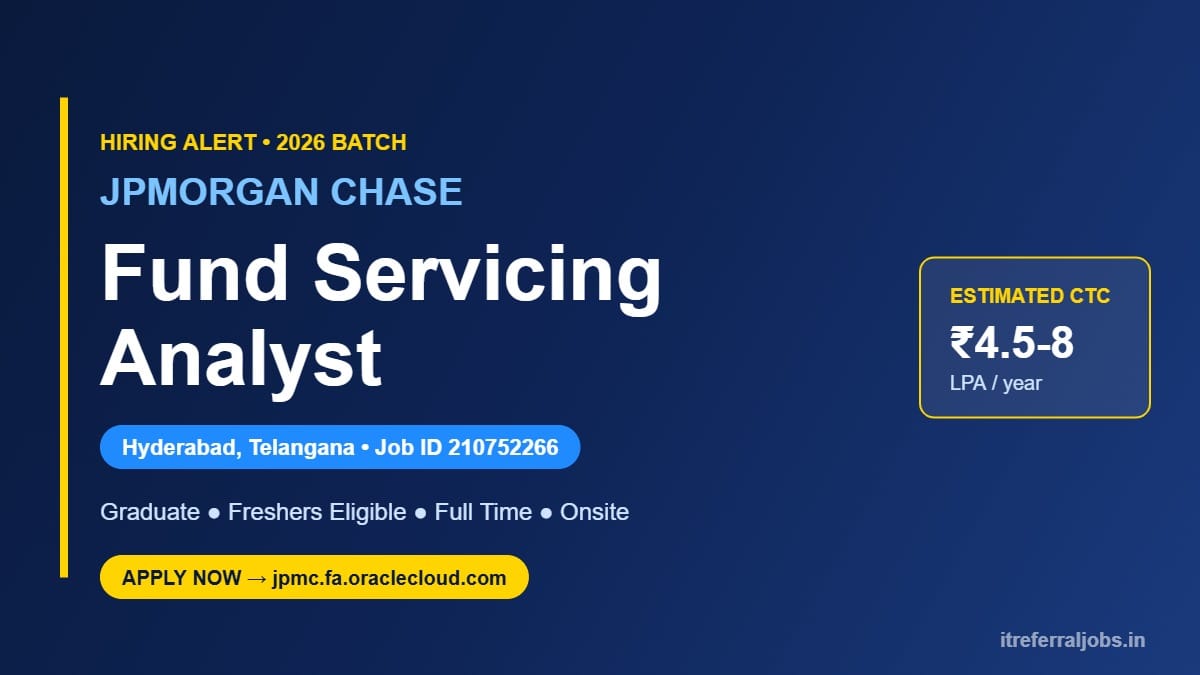 JPMorgan Fund Servicing Analyst Jobs in Hyderabad 2026 – Apply