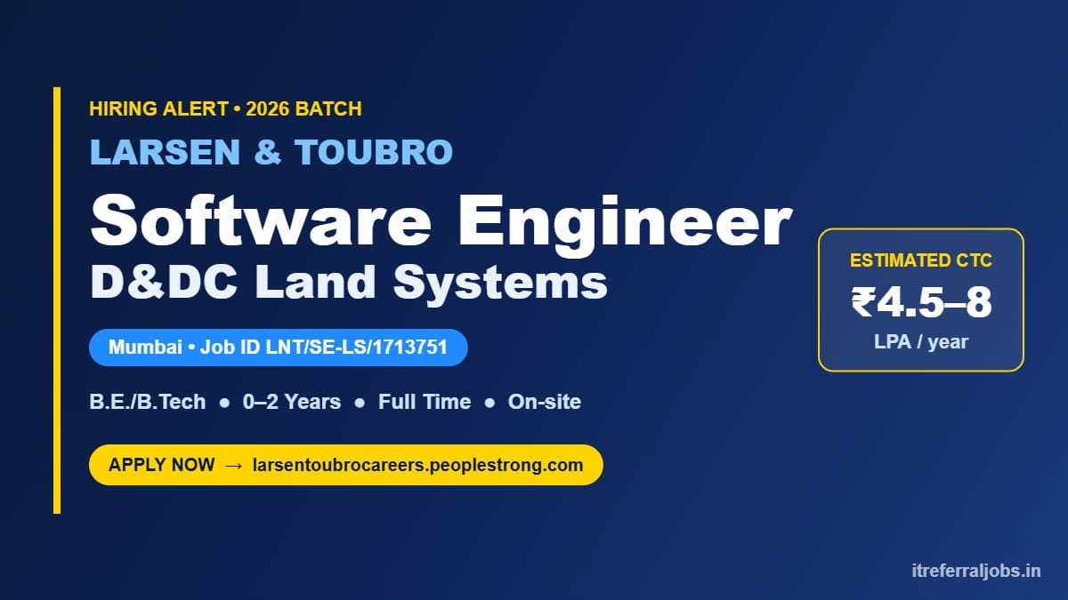 L&T Software Engineer Jobs in Mumbai 2026 | Apply Online