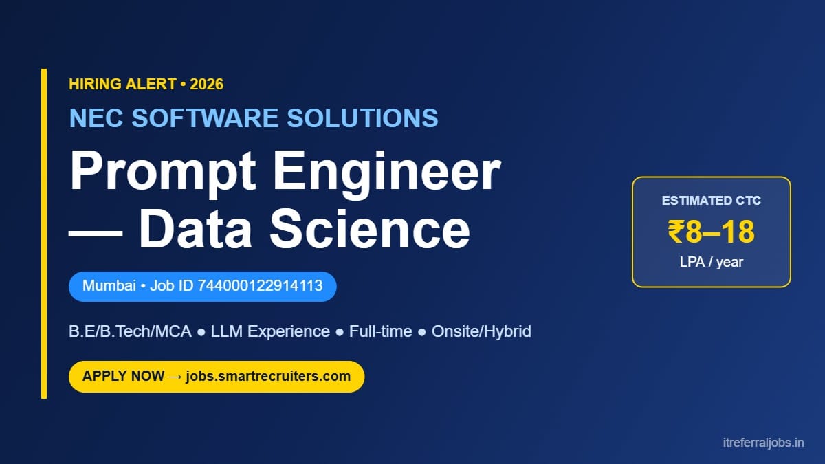 NEC Software Solutions Prompt Engineer Jobs 2026 in Mumbai
