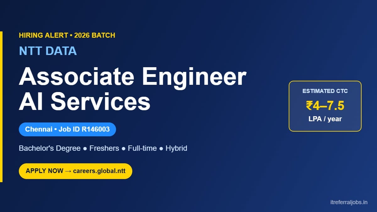 NTT DATA Associate Engineer Jobs 2026 in Chennai | Apply