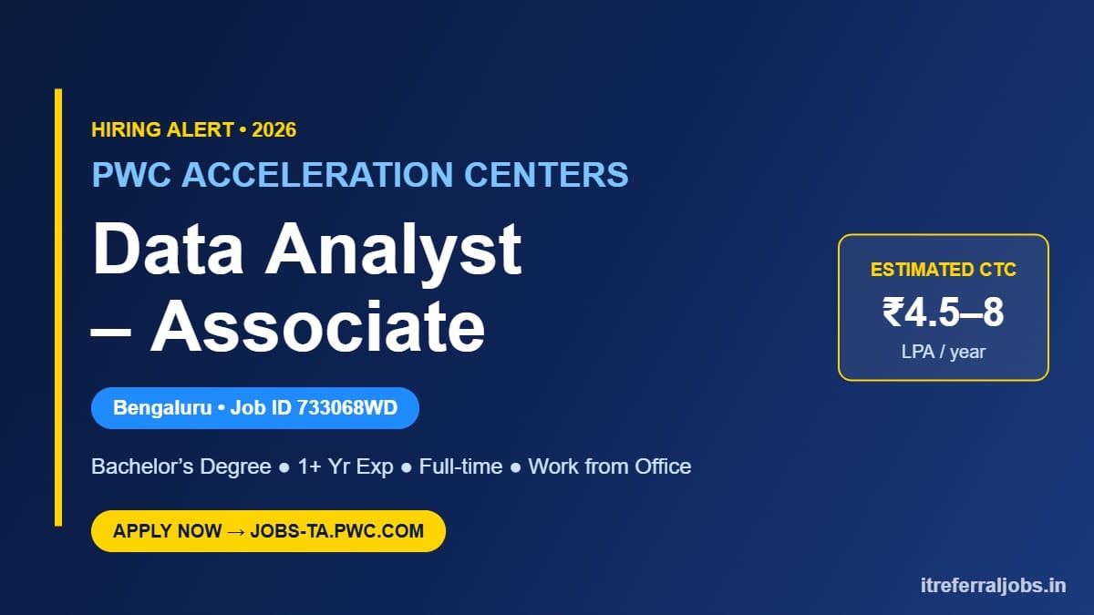 PwC Data Analyst Jobs in Bangalore 2026 | Salary & Apply Now