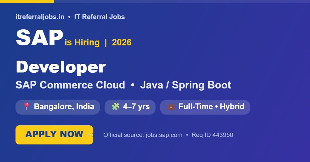 SAP Developer Jobs 2026 in Bangalore | SAP Commerce Cloud Hiring