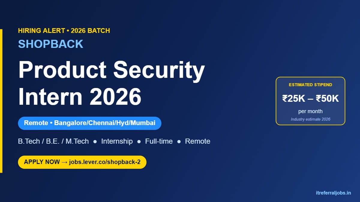 ShopBack Product Security Intern 2026: Remote India Internship