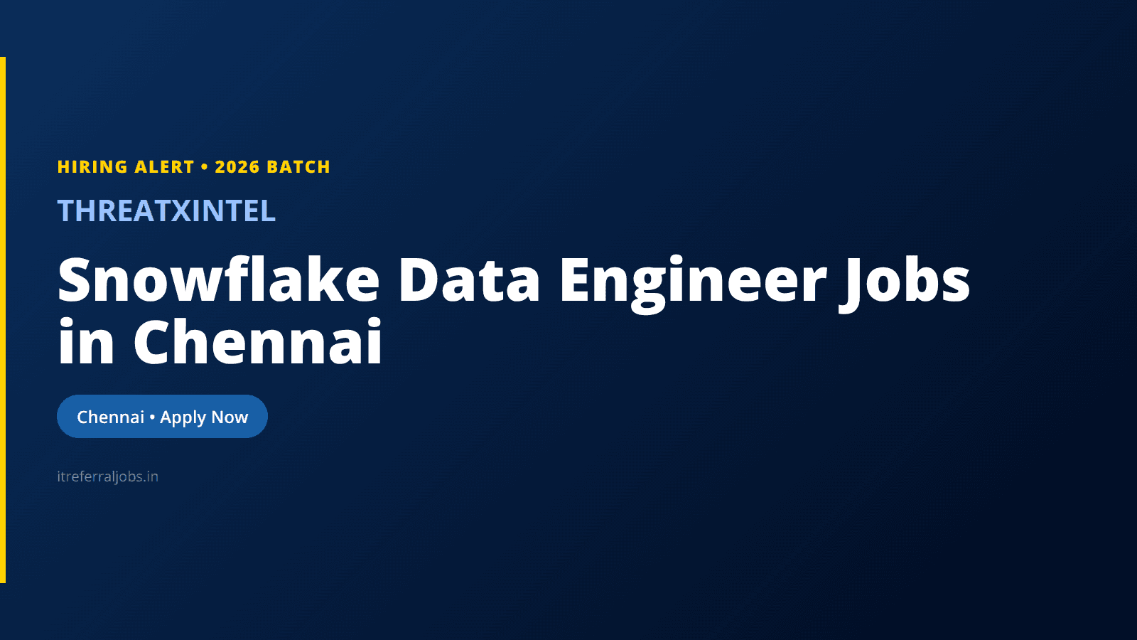 Snowflake Data Engineer Jobs in Chennai
