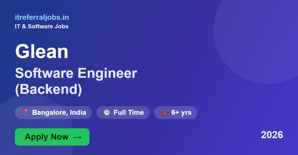 Glean Hiring Software Engineer (Backend) in Bangalore 2026 | Apply Now