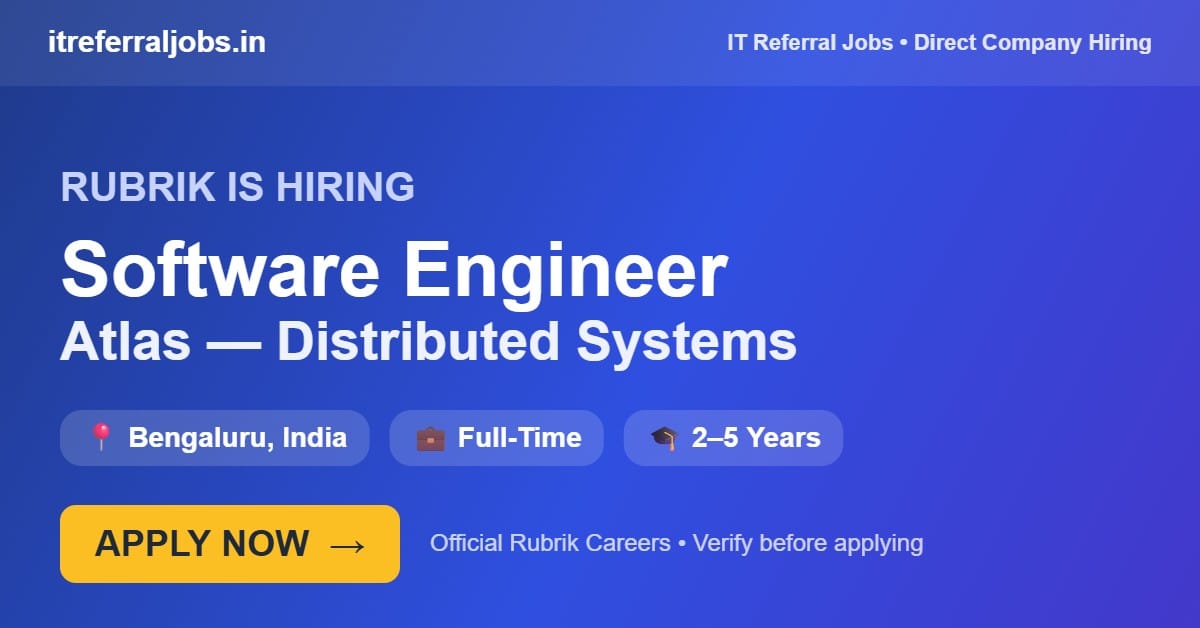 Rubrik Software Engineer (Atlas) Hiring 2026 – Bengaluru | Apply Online
