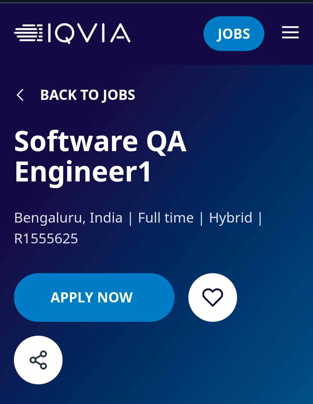 Freshers Openings – Launch QA Engineer 1 Career 2026: Freshers at IQVIA Bengaluru