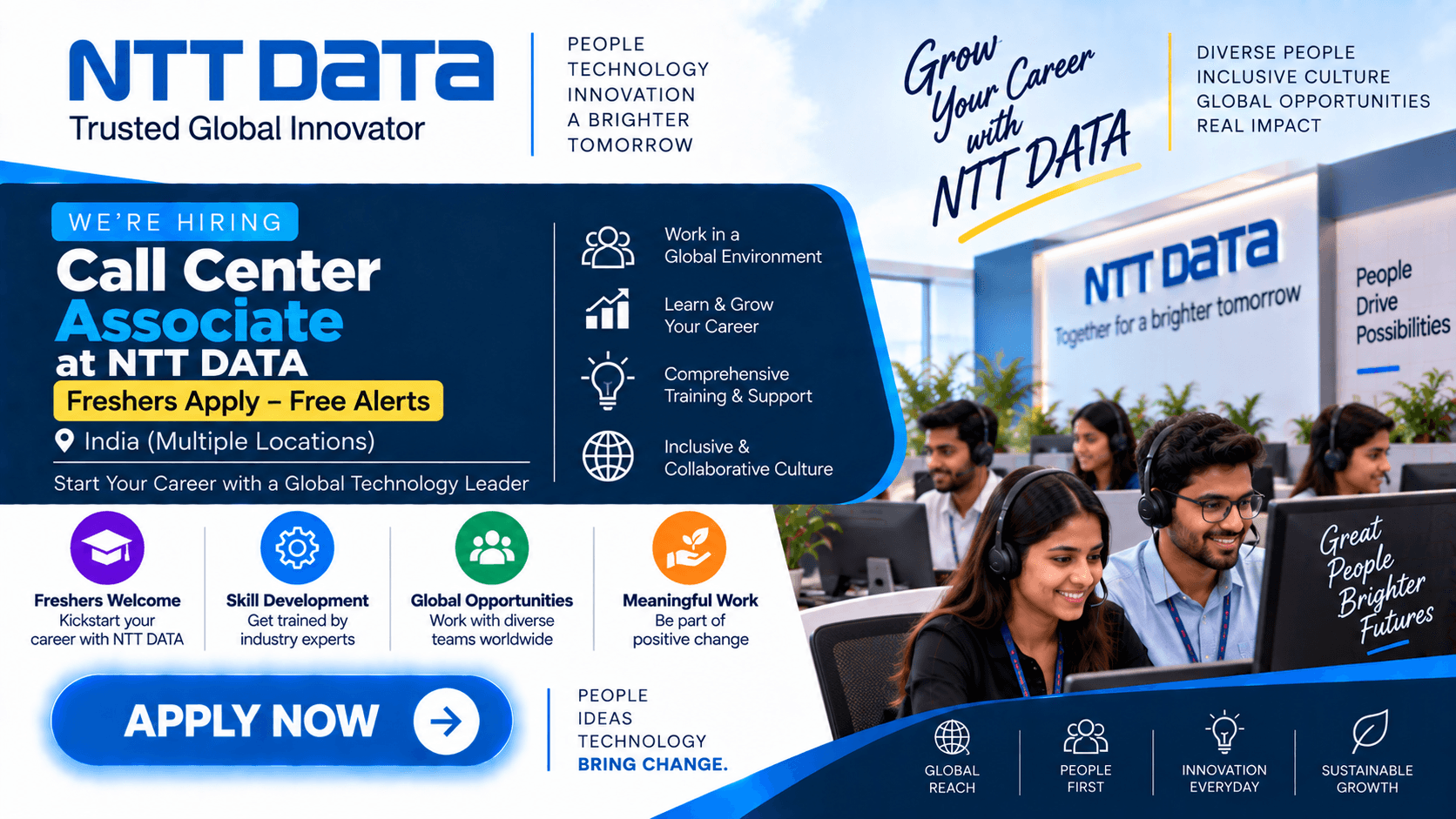 NTT DATA Call Center Associate India – Freshers Apply – Free Alerts